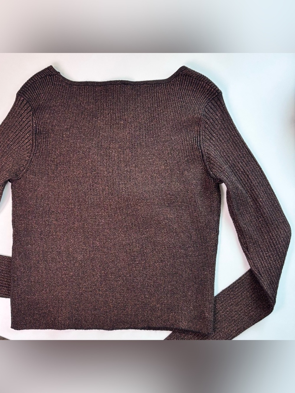 House of Harlow 1960 Metallic Bronze Tie Front Ribbed Sweater Top REVOLVE Large - Picture 8 of 13